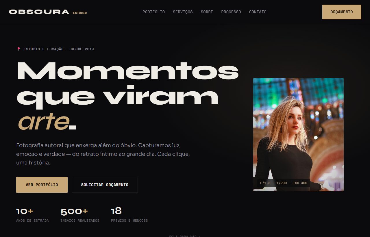 Site do estúdio OBSCURA
